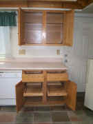 Kitchen with open cabinets